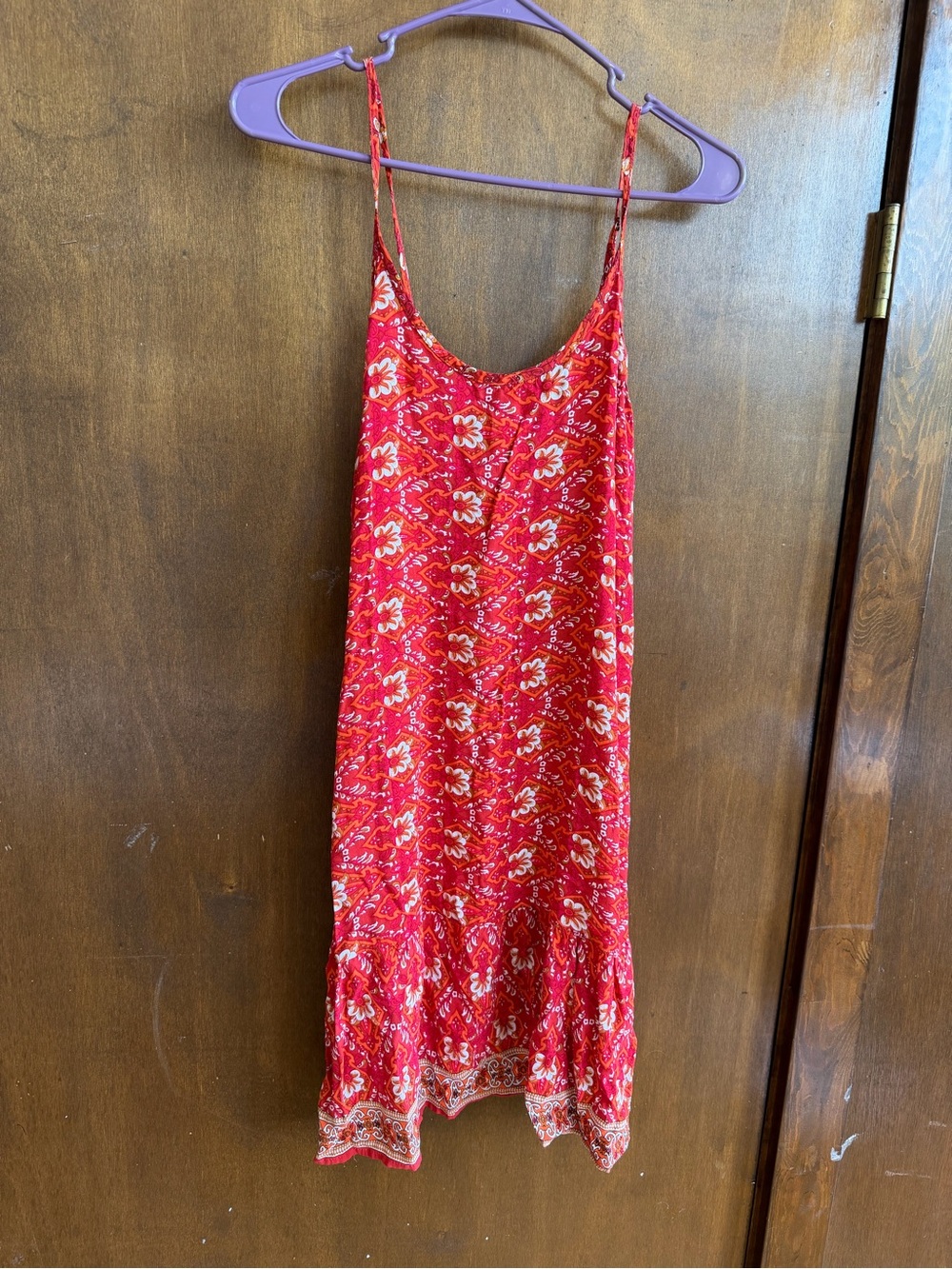 Red Floral Spaghetti Strap Sundress